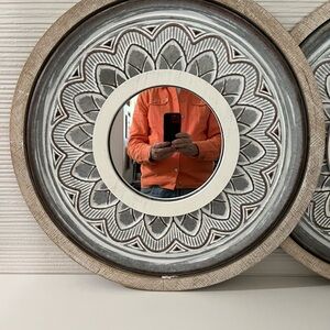 Rustic Gray and Brown Wall Mirror